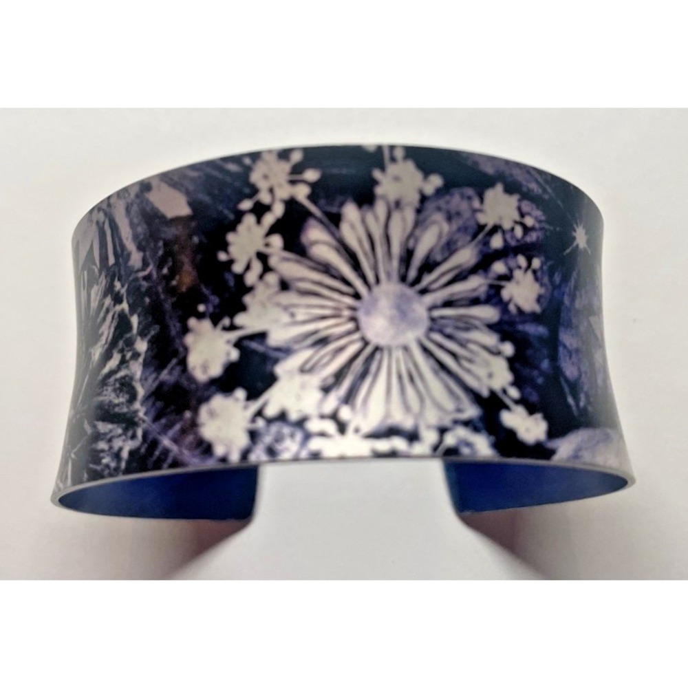 Gillian Arnold Cascades of Blue Botanical Cuff Bracelet